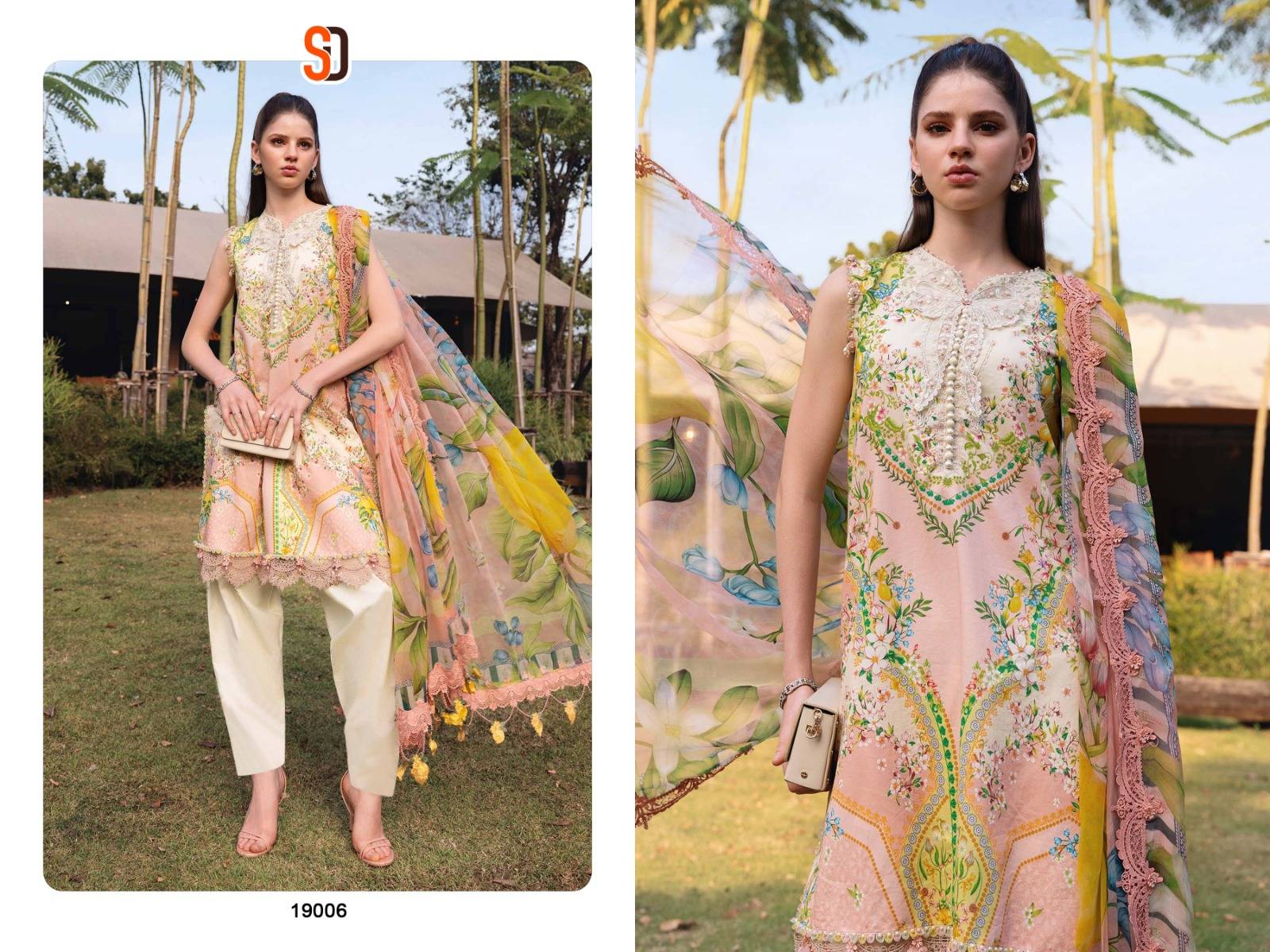 M.PRINT -19 by SHARADDHA DESIGNER 19001 TO 19006 SERIES Pakistani Stylish lawn cotton COLLECTION At Wholesale Price